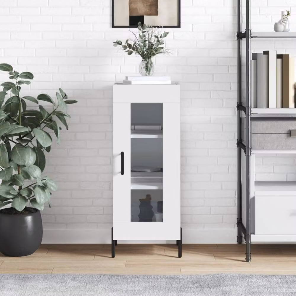Berkfield Home Modern High Gloss White Sideboard W/D/H: 34.5 x 34.0 x 90.0 cm – 2