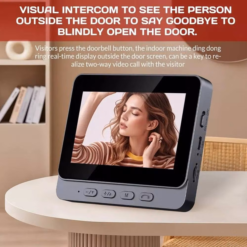 Kelvenix Smart Wireless Video Doorbell Security in Black, W: 52 cm, H: 1000 cm – 5