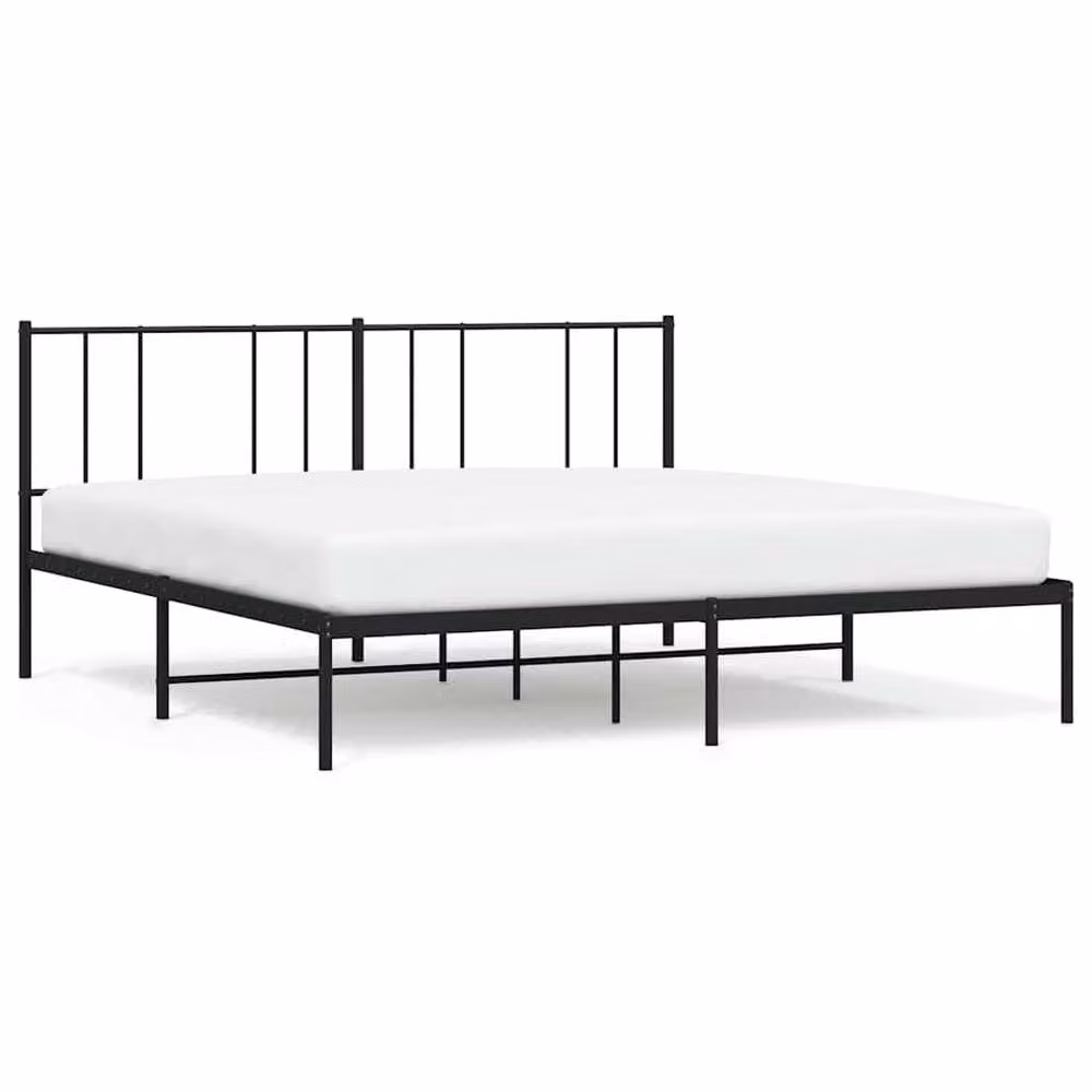 Berkfield Home Metal Bed Frame with Headboard in Black, W/D/H: 193 x 198 x 90 cm – 2