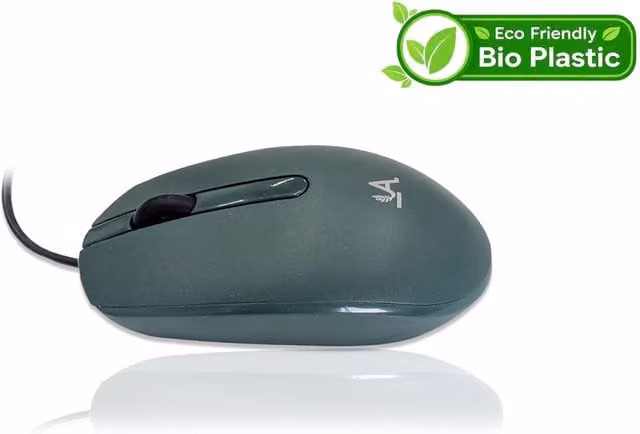 Accuratus Bioplastic M100 USB Wired Mouse in Woad Blue and Forest Green