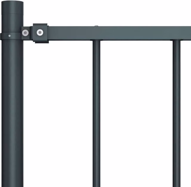 Berkfield Home Durable Powder-coated Steel Fence Panel with Posts, Anthracite Grey, H: 175 cm, W: 125 cm – 1