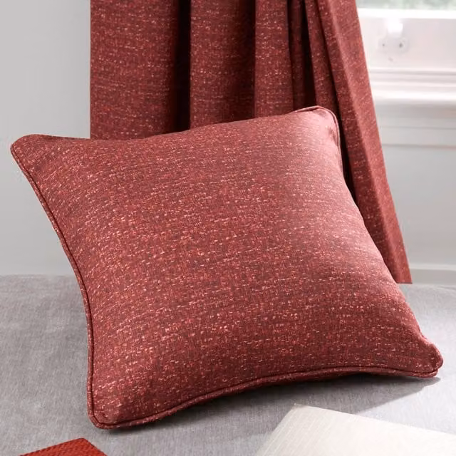 Dreams & Drapes Red Floral Textured Filled Cushion, W/D/H: 43 x 43 x 43 cm