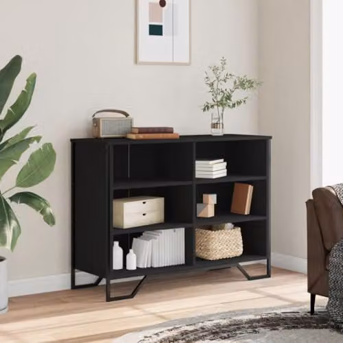 vidaXL Modern Black Sideboard in Matt Engineered Wood W/D/H: 101 x 35.5 x 74.5 cm – 2