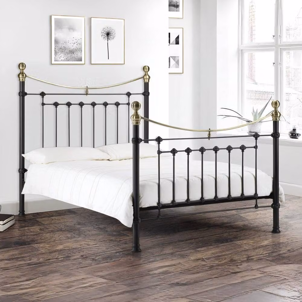Cheshire Galaxy Modern Metal Bed in Black, King Size (150 x 200 cm) – 2