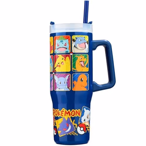Pokemon Insulated Stainless Steel Water Bottle with Straw and Handle, 920ml, Multicolour – 1
