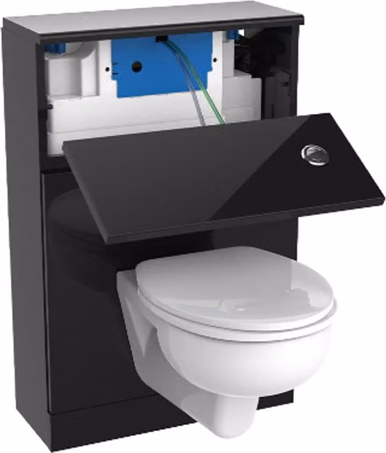 Thomas Dudley Vantage Concealed Cistern with 51mm DF Push Button in Black - PVAWHS322420