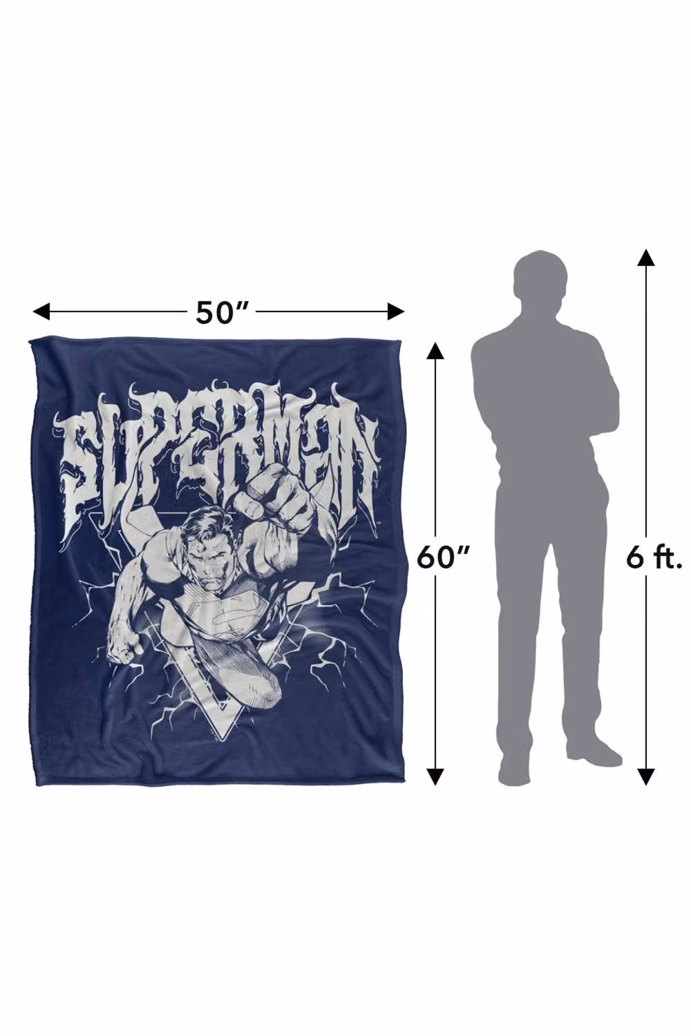 Warner Bros. Superman Flying Band Super Soft Fleece Throw Blanket, Multicolour, W: 127 cm x L: 152.4 cm – 8