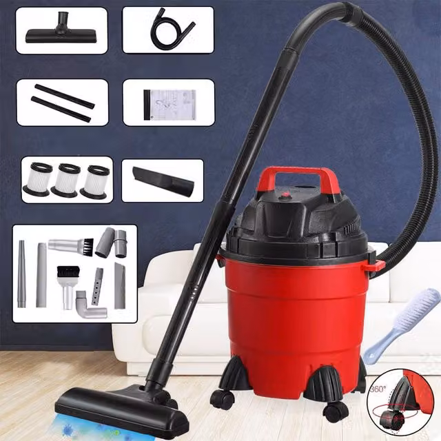 SPETLEK 1500W Bagless Wet and Dry Vacuum Cleaner, 15L, Red