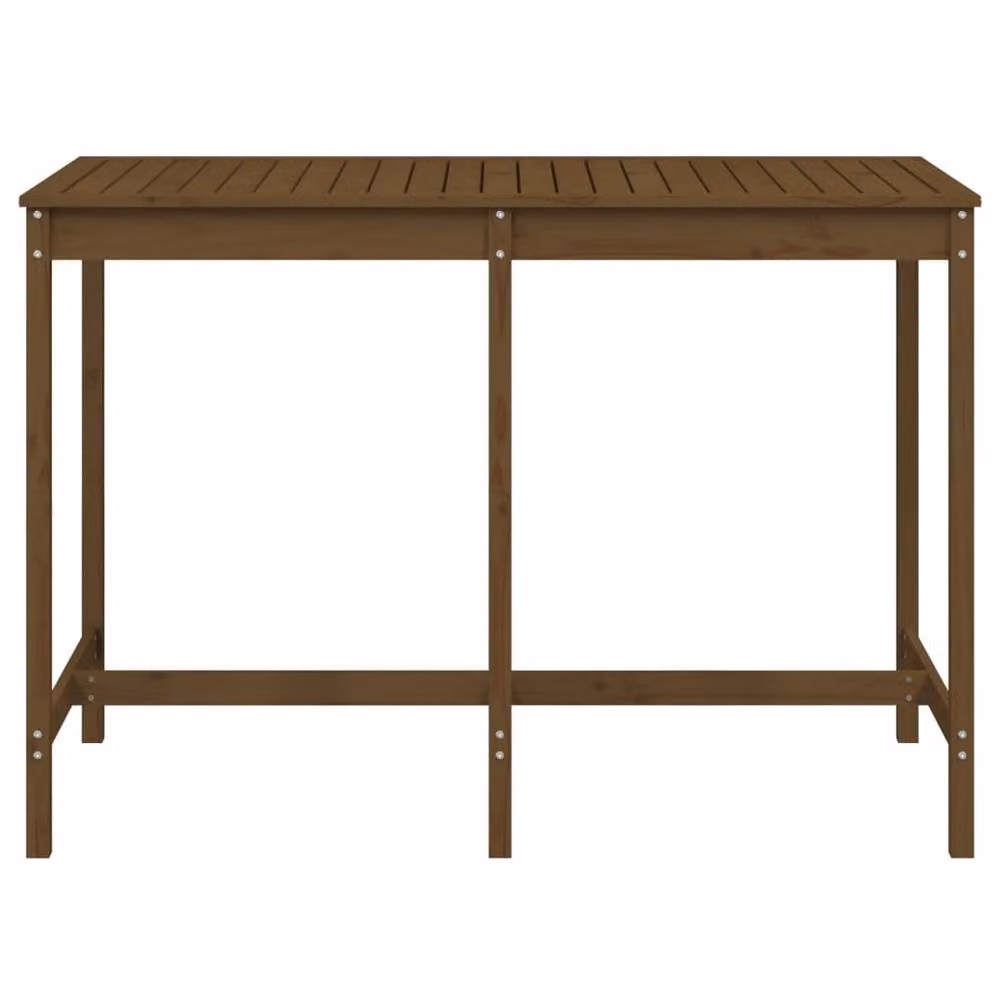 Berkfield Home Rustic Rectangular Garden Table in Brown Solid Pine, W/D/H: 159.5 x 82.5 x 110 cm – 3