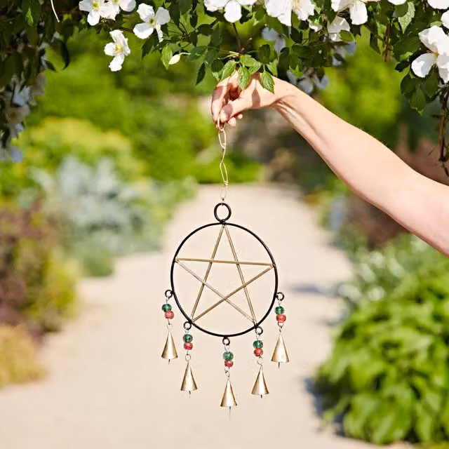 Paper High Star and Bells Wind Chime in Gold and Black – 1
