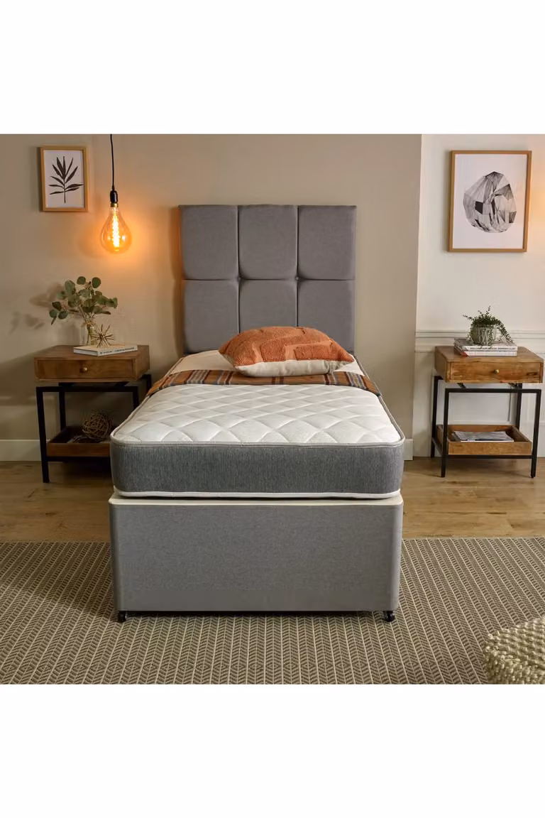 Starlight Beds 7-Inch Hybrid Sprung Mattress in White, Small Single