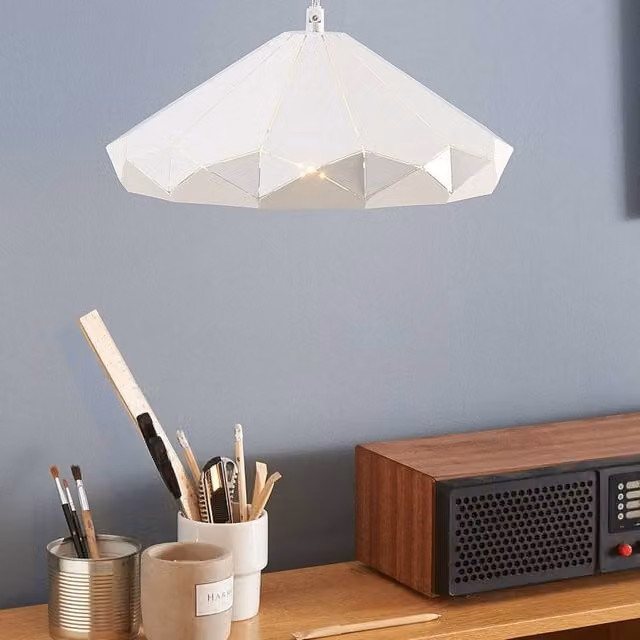 Wyld and Coco White Metal Geometric Pendant Ceiling Lamp – 1
