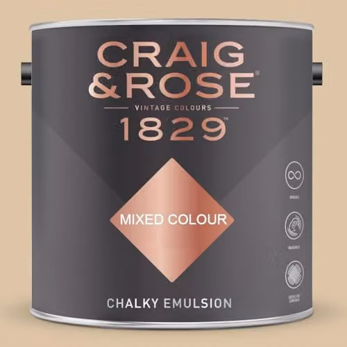 Craig & Rose 1829 Paint Stop Chalky Emulsion in Deep Sung Cream, 2.5 l