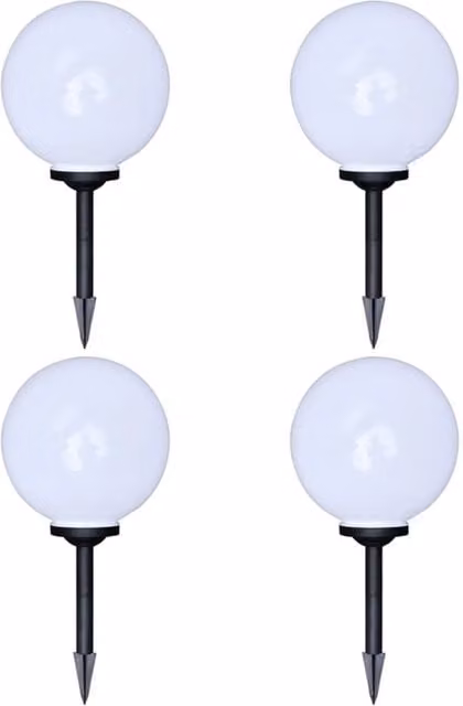 Berkfield Home Solar LED Outdoor Pathway Lamps with Ground Spike, 4 Pack, White, Height: 30 cm – 1
