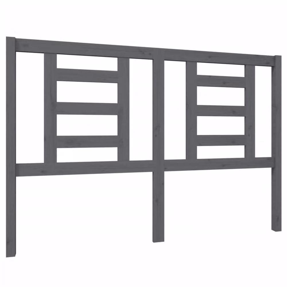 Berkfield Home Beautiful Bed Headboard in Grey Solid Pine Wood, W: 146 cm, D: 4 cm, H: 100 cm – 3