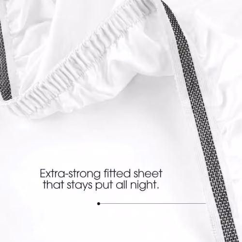 Bedable White 100% Cotton Mako Sateen Deep Fitted Sheet, Super King, W/D/H: 200 x 180 x 36 cm – 2
