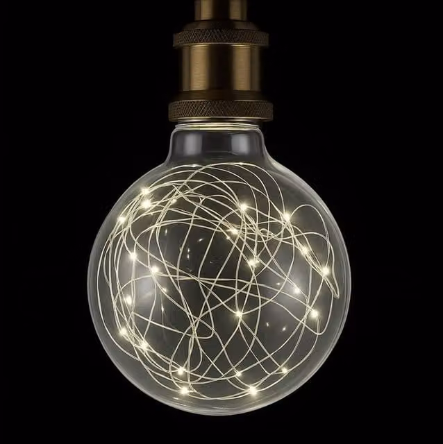 BELL Lighting E27 LED Globe Fairy Light Bulb, Natural White 4000K, Transparent Glass