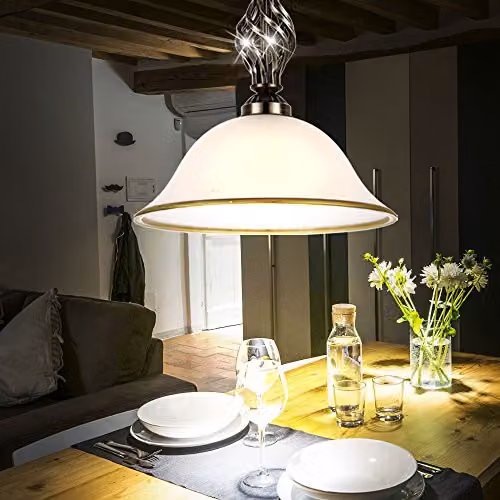 Globo Lighting ODIN Suspended Dome Pendant Light in Brass and White Glass – 2