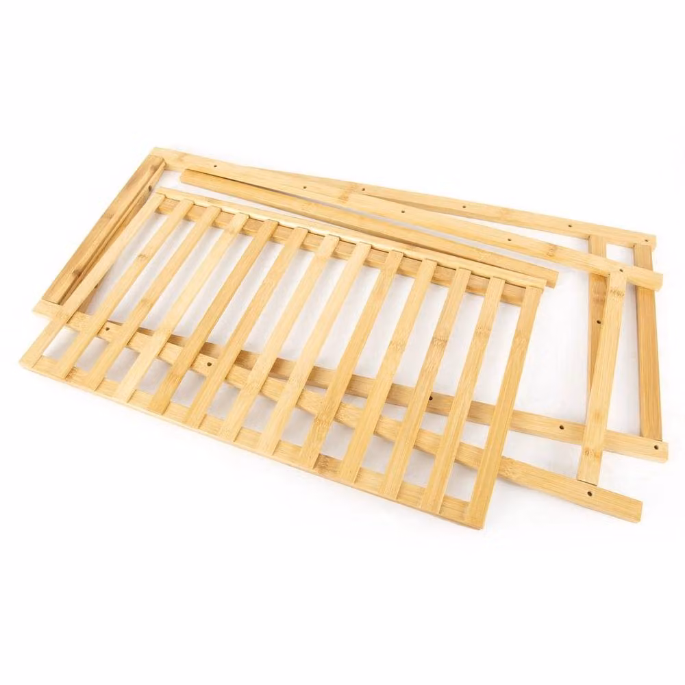 KORVIXA Heavy Duty Bamboo Clothes Storage Rack in Natural Brown, Width: 90 cm – 4