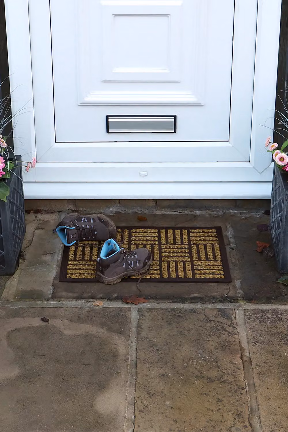 JVL Alba Woven Tuffscrape Doormat in Brown and Beige, W: 40 cm, D: 60 cm – 8