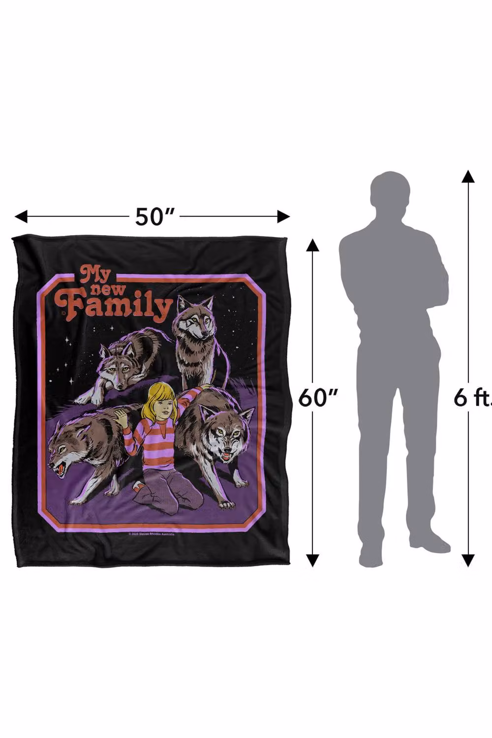 Steven Rhodes My New Family Super Soft Fleece Throw Blanket, Multicolour, W/D/H: 91 x 147 cm – 3