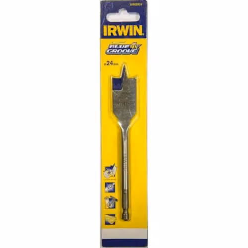 Irwin Blue Groove Flat Bit, Diameter: 24 mm, Length: 152 mm