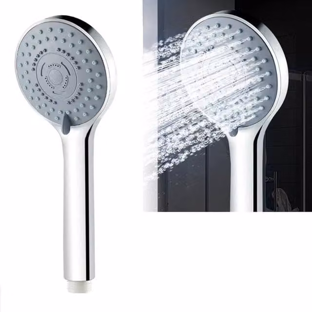 VOGREX 5 Mode High Pressure Shower Head with Massage Function in Chrome Silver