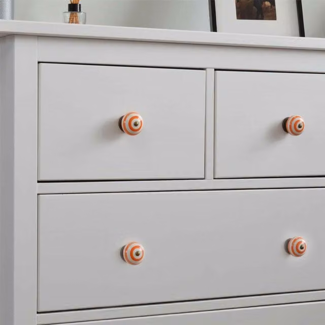 Nicola Spring Orange Ceramic Cupboard and Drawer Knobs, Pack of 24 – 1
