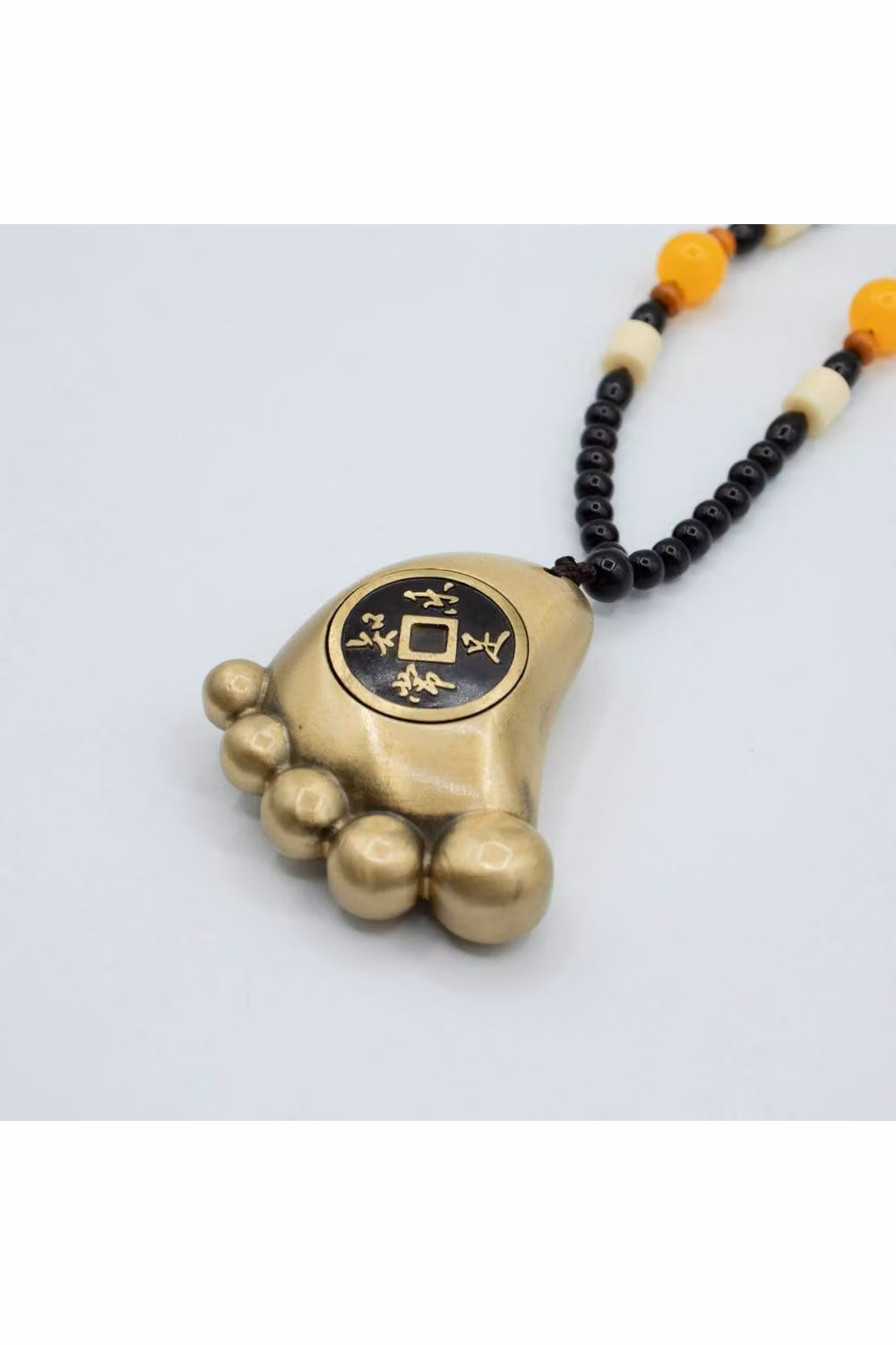 KDMD Feng Shui Wealth Amulet Hanging Brass Foot and Coin Prosperity Charm in Gold – 2