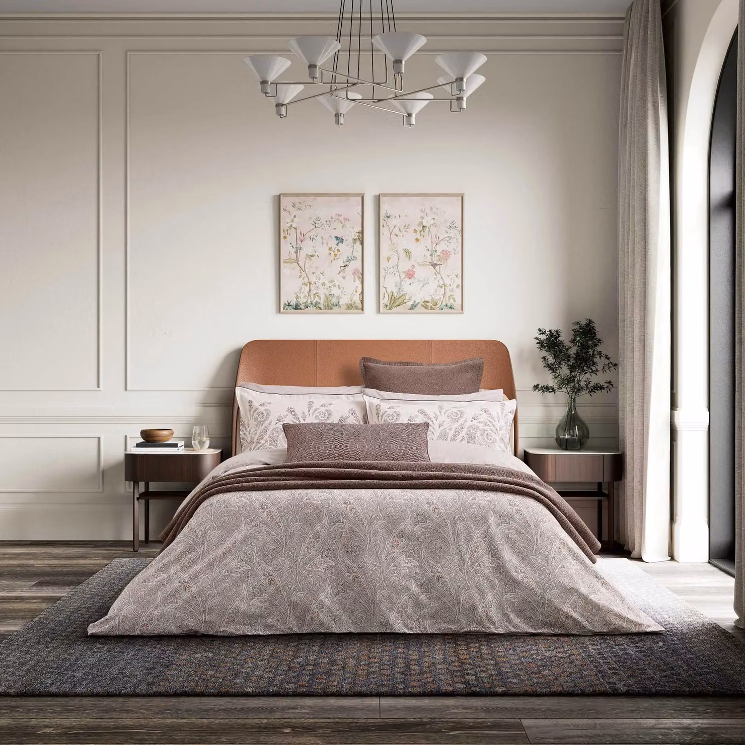 Bedeck of Belfast Umma Single Duvet Cover and Pillowcase Set, Pink and Grey Reversible Cotton Percale – 2