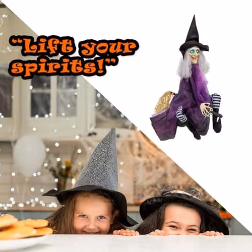 VFM e-Store Animated Kicking Leg Witch Halloween Light Decoration, Purple, Height: 90 cm – 6
