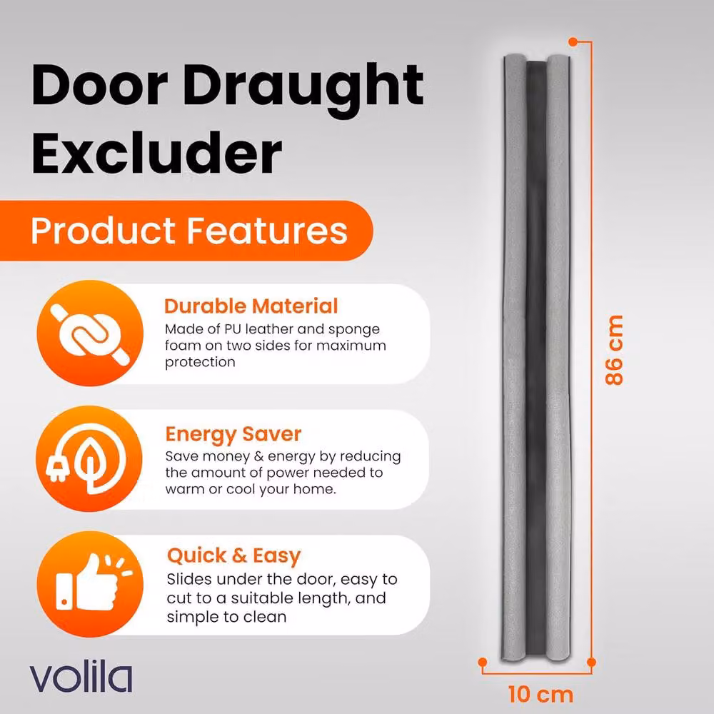 Volila 3-Pack Double Sided Grey Door Bottom Draught Excluder – 3
