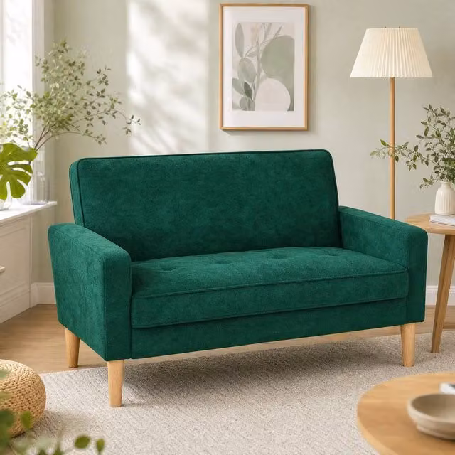 STILVORA 2-Seater Green Velvet Click-Clack Sofa Bed – 1