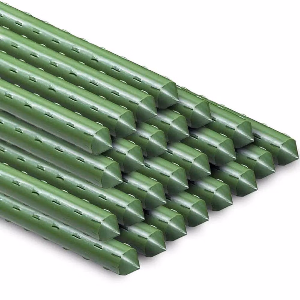 Flavora 96-Piece Green Plastic Coated Metal Garden Plant Support Stakes, Height: 100 cm, Width: 15 cm – 2