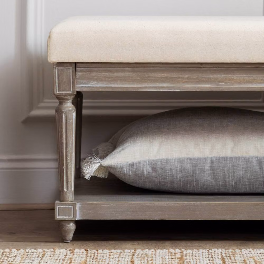 Voyage Maison Matilda Fabric Bench in Beige – 3