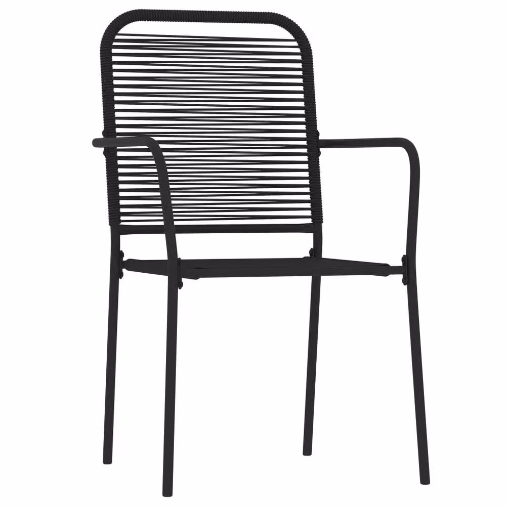 Berkfield Home 7 Piece Black Metal and Glass Modern Garden Dining Set – 3