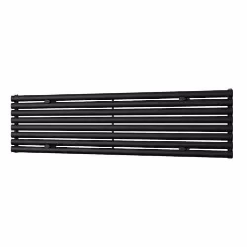 UK Radiators Omeara Axis Black Elliptical Tube Horizontal Designer Single Panel Radiator W: 180 cm, H: 46.4 cm – 2