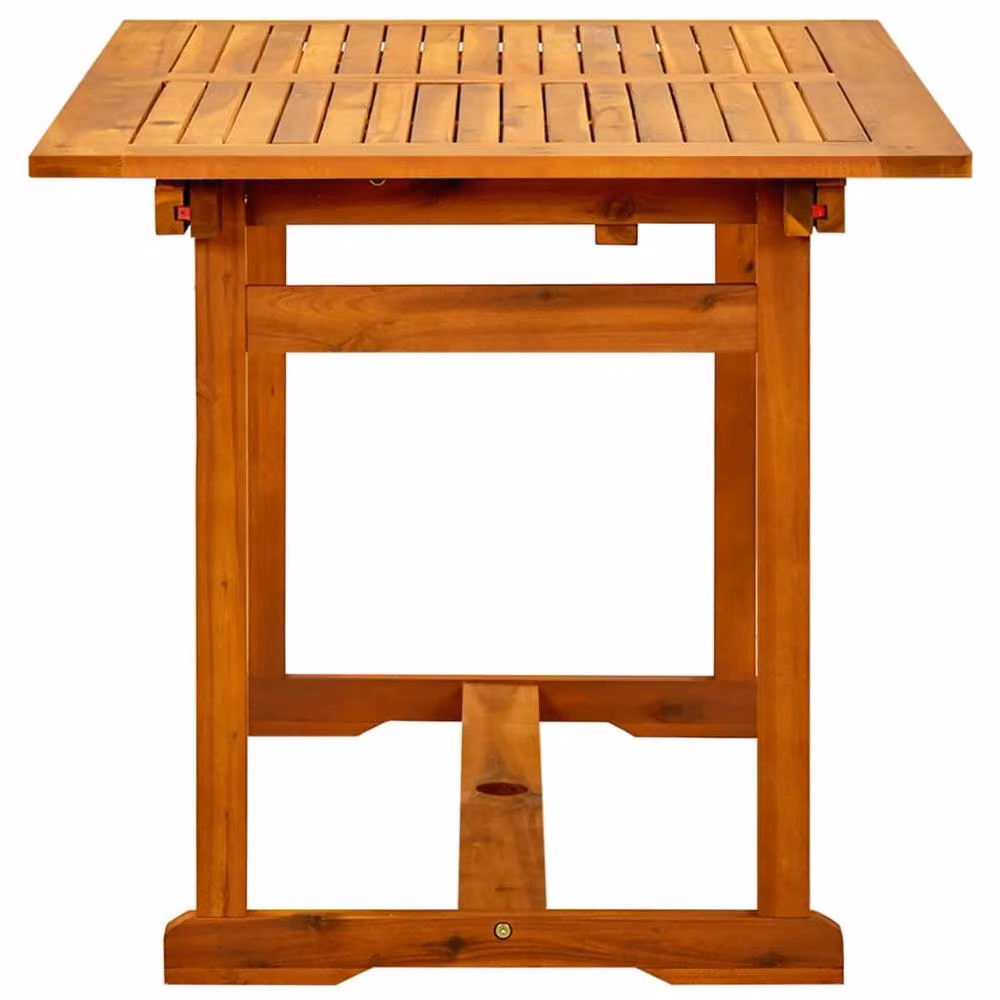Berkfield Home Extendable Rectangular Garden Dining Table in Brown Solid Acacia Wood W/D/H: 120-170 x 80 x 75 cm – 2