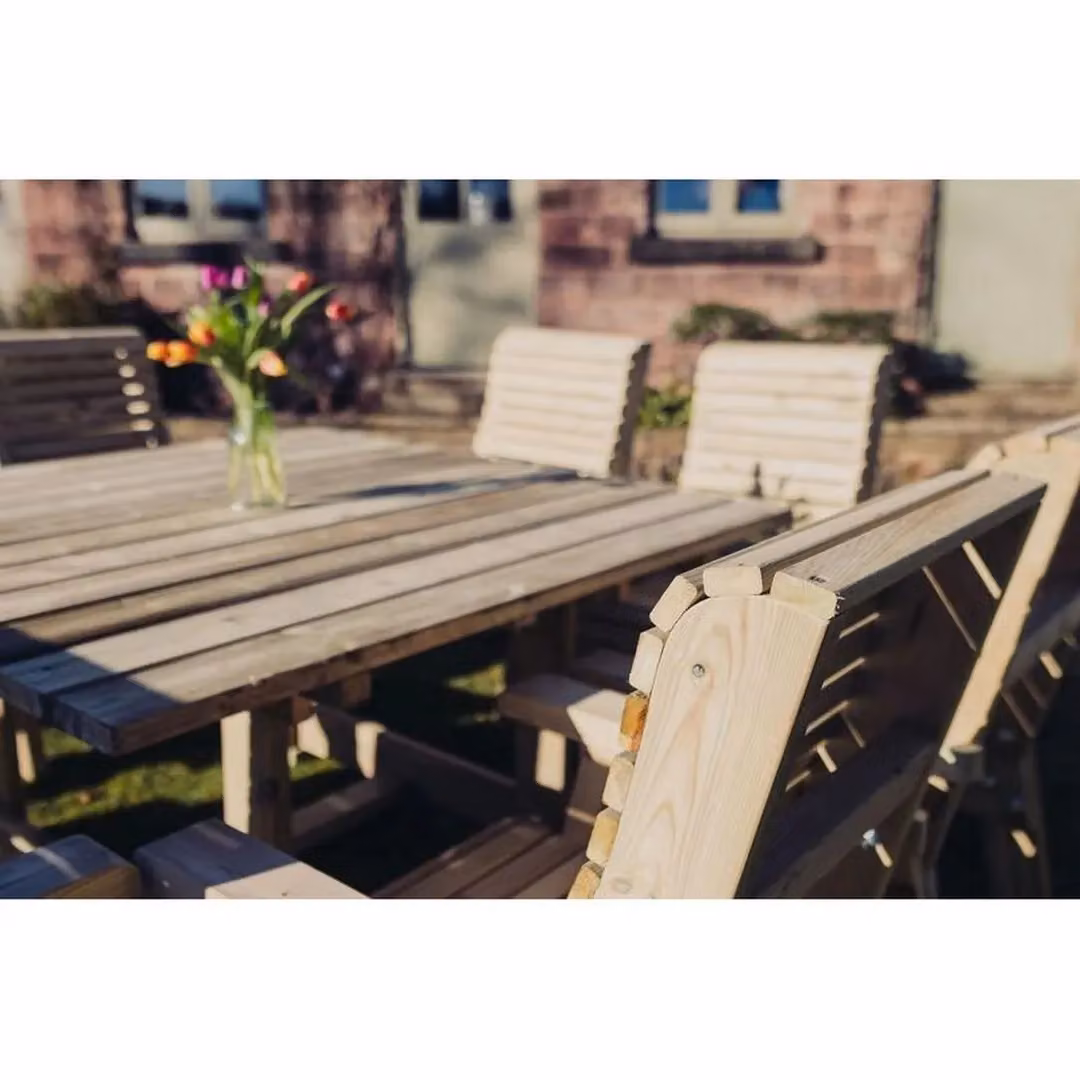 Churnet Valley Garden Furniture Ltd Ergo 8 Seater Square Table and Chairs Set in Brown – 2