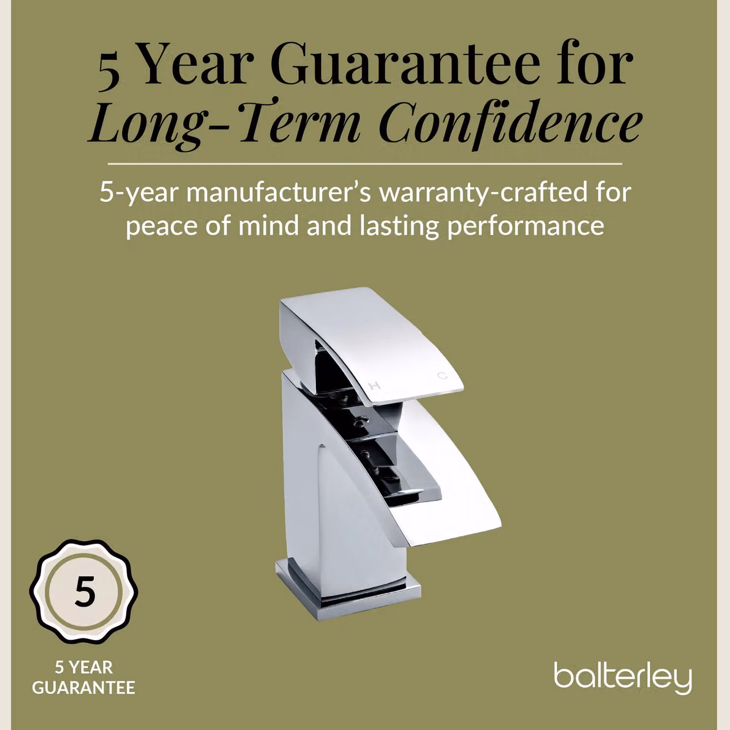 Balterley Contemporary Square Single Lever Deck Mounted Mono Basin Mixer Tap with Push Button Waste, Chrome/Silver, W: 48 mm x D: 131 mm x H: 137 mm – 3