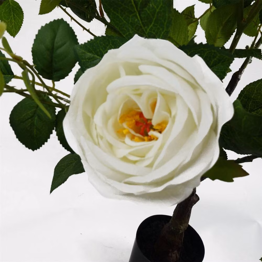 Leaf Premium White Camellia Rose Artificial Plant, Height: 70 cm – 3