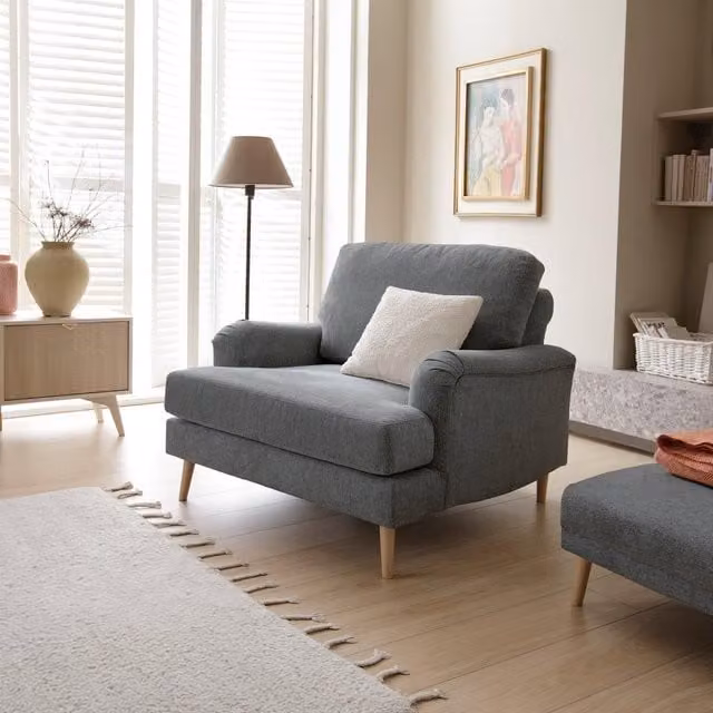 Abakus Direct Harper Armchair in Grey Fabric – 1