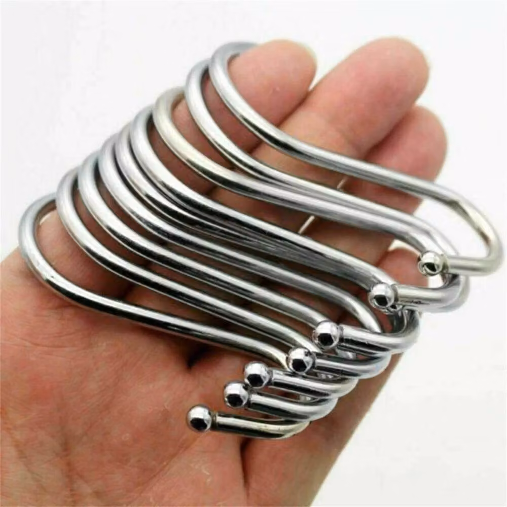 SPETLEK 20 Pack Large Stainless Steel Metal S Hooks for Clothes Hangers in Silver – 2