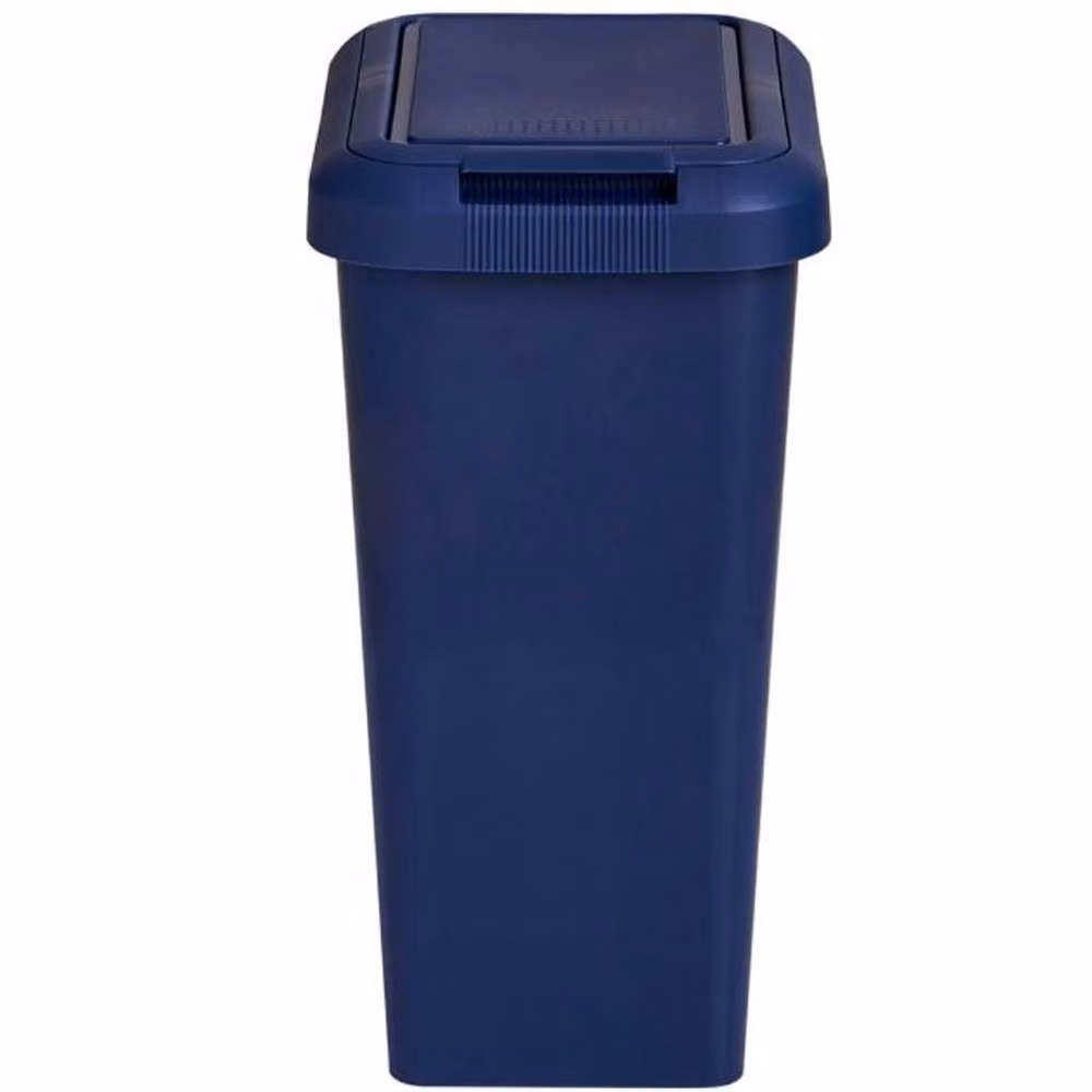 Hinsinc 45L Navy Blue Rectangular Swing Lid Plastic Kitchen Bin – 3