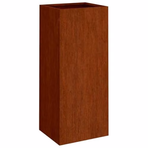 vidaXL Corten Steel Planter Tub, Brown, W: 32 cm, D: 29 cm, H: 75 cm – 1