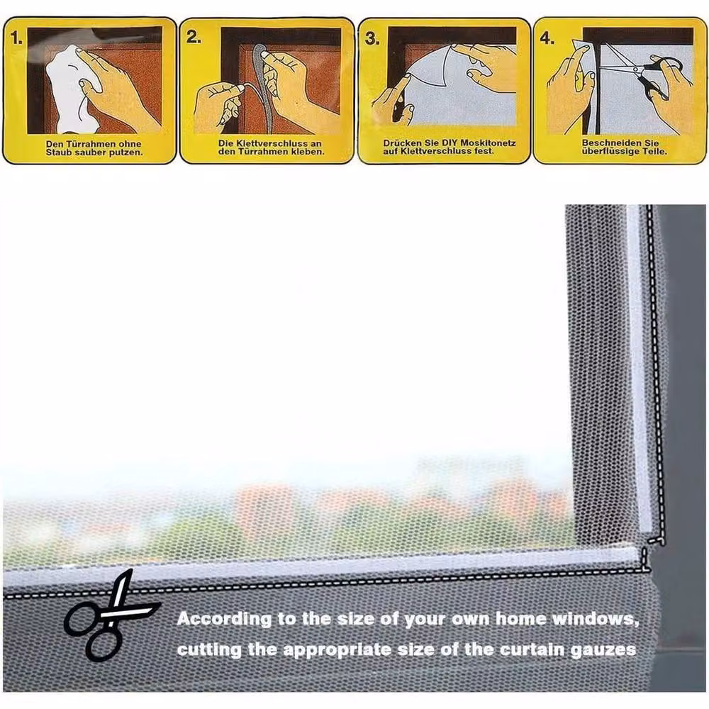 NESTLUNE White Mesh Net Window Screen for Flies and Mosquitoes, Width: 100 cm to 150 cm – 2
