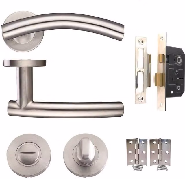 Golden Grace Brushed Silver and Grey Door Handle