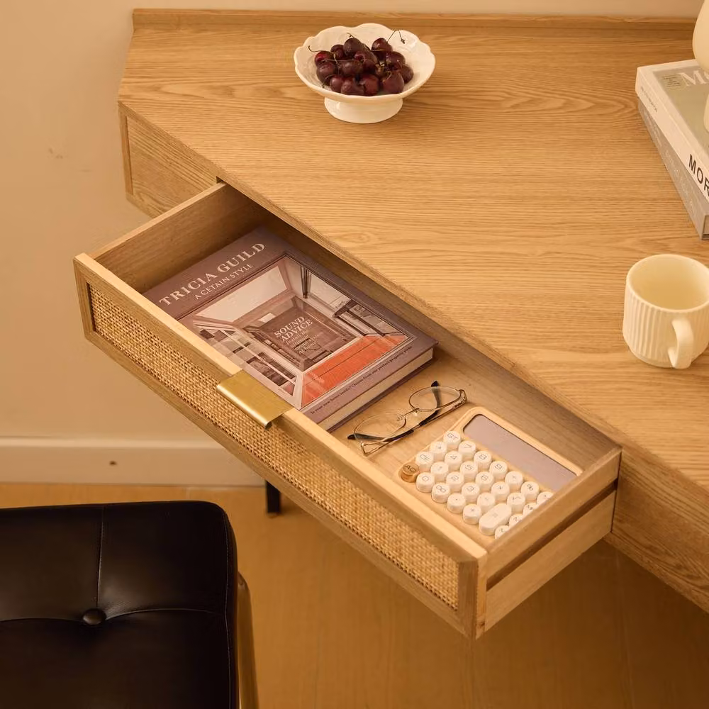 Nordlys Scandinavian Wooden Corner Desk with 1 Drawer in Brown – 2