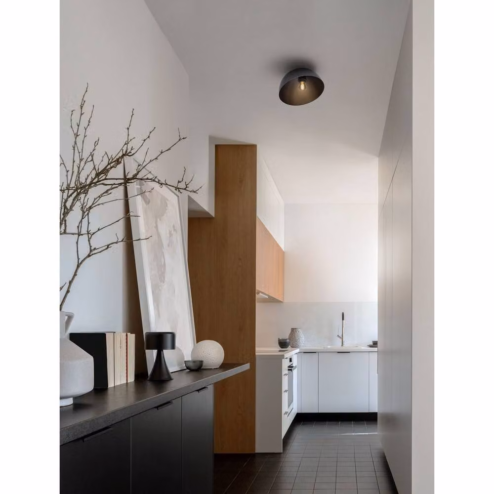 Netlighting Onia Semi Flush Ceiling Light in Grey and Sandy Black, Diameter: 30 cm, E27 Base – 2