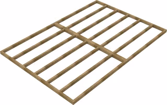 Forest Garden Brown Wooden Shed Base for Overlap Sheds, W: 354 cm, D: 241.6 cm